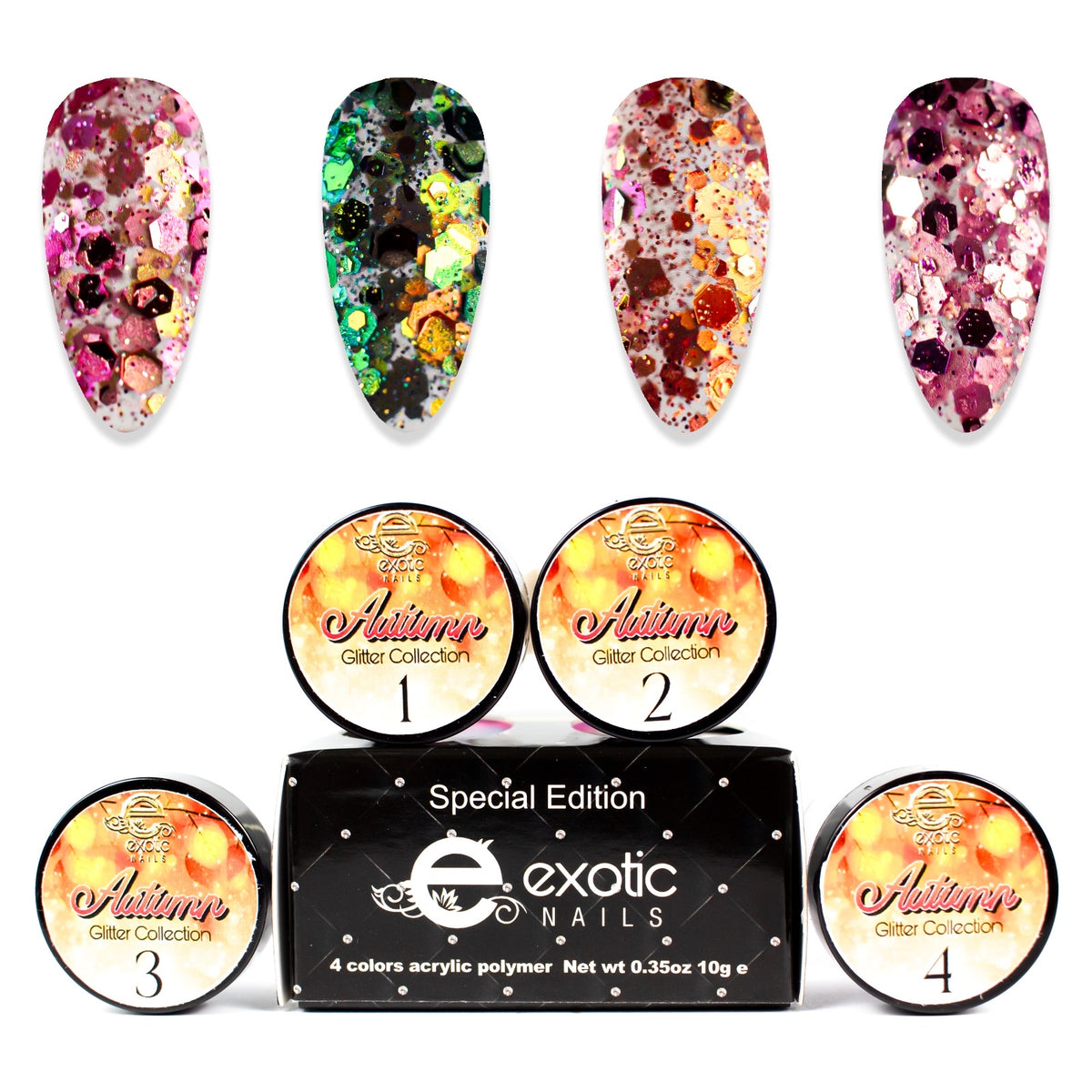 Autumn Glitter Acrylic Collection – Exotic Nails Store