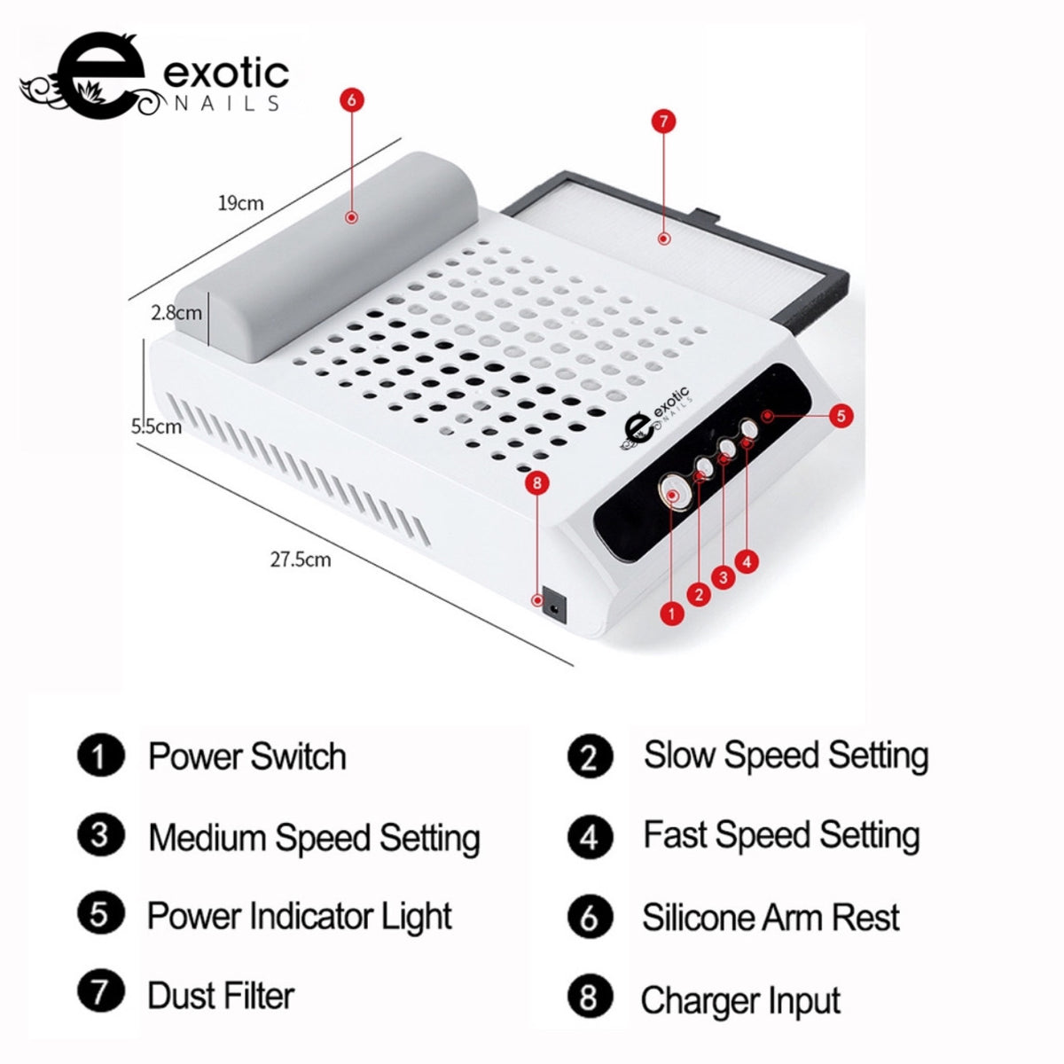 Nail Dust collector (Rechargeable) – Exotic Nails Store
