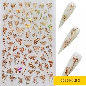 Gold Holo Butterfly stickers