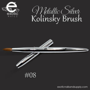 Metallic Silver Brush Kolinsky