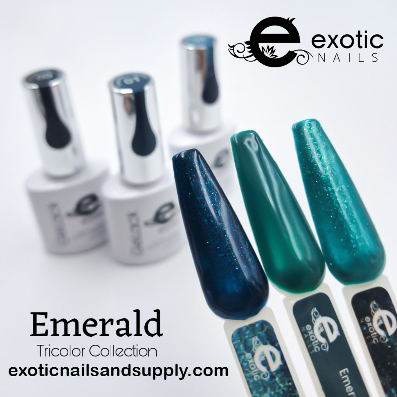 Emerald Gelack Tricolor collection (gel polish) – Exotic Nails Store