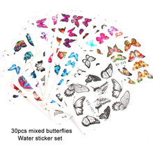 Butterflies water transfer decals 30pcs set
