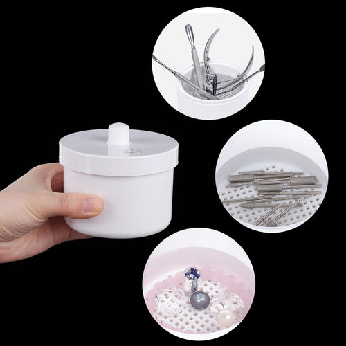Nail drill bits disinfecting cup