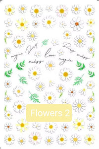 Flowers nail art stickers