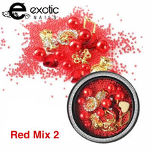Red mix nail decoration