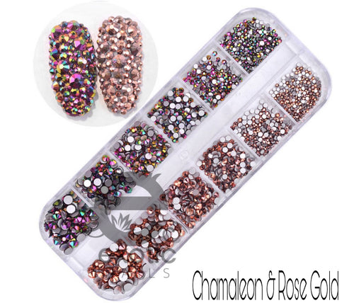 Crystal rhinestones mix sizes box