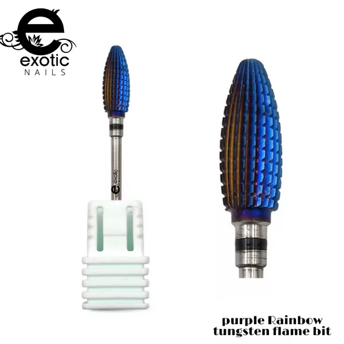 Purple rainbow tungsten flame bit