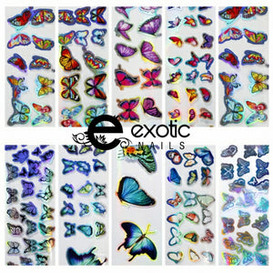 holographic butterflies transfer foil box