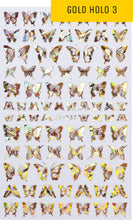 Gold holo butterflies nail stickers