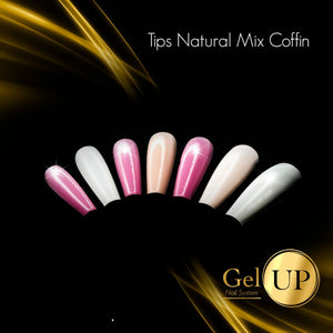 Natural mix coffin gel tips 550 pieces