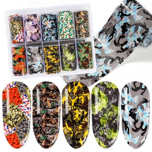 Camouflage nail transfer foil