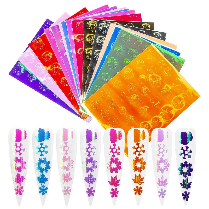 Holographic Stickers 16pcs ( snow flakes)
