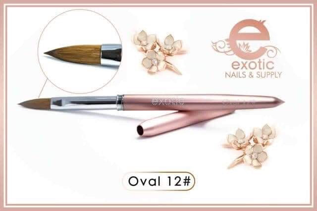 Beauty Secrets #12 Oval Pro Comfort Grip Nail Brush, Acrylic Brush